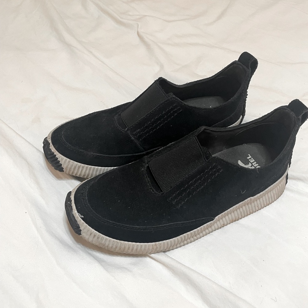 Sorel Suede Black Slip-on Sneakers